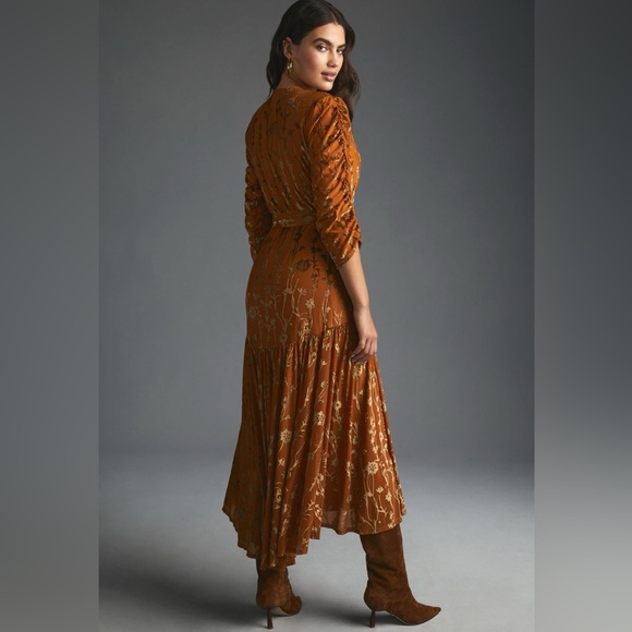 Anthropologie Hutch Velvet Wrap Dress - Picture 3 of 8